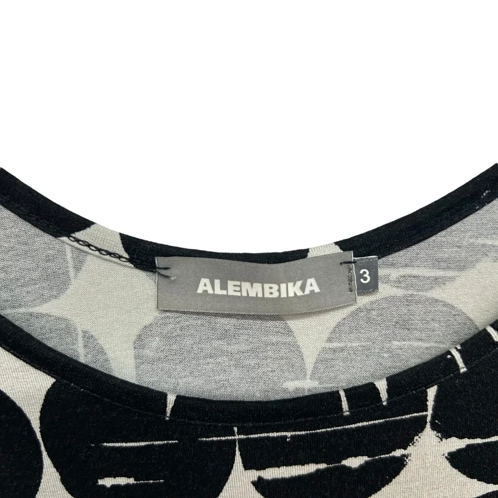 Alembika Polka Dot Knit Tank Top Black White L Linen Viscose‎ Artsy Lagenlook - Picture 3 of 5
